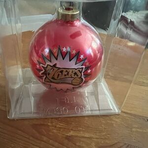 Rare Philadelphia 76ers Red Holiday Ornament